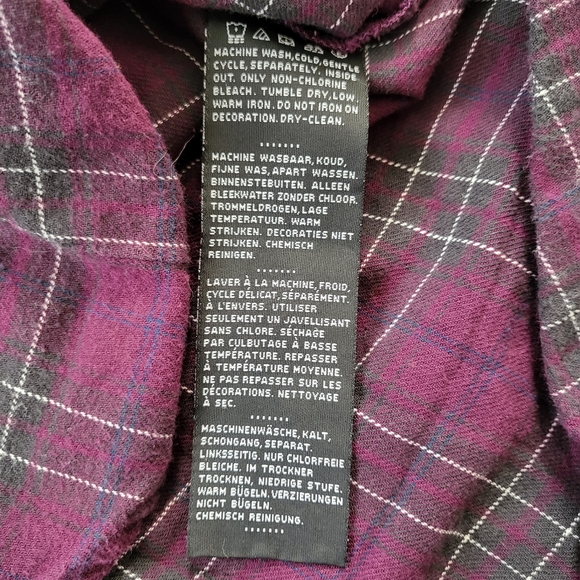 Harley-Davidson Women's Studded Pocket Flannel Shirt Magenta Plaid Size Medium - Picture 6 of 9